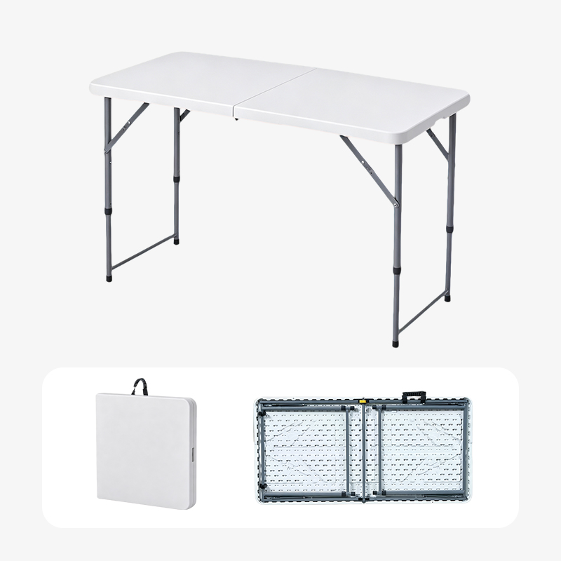 120cm 3-level height adjustable HDPE foldable table